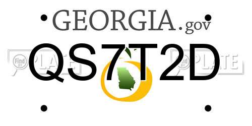 QS7T2D Georgia License Plate