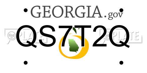 QS7T2Q Georgia License Plate