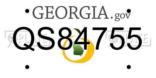 QS84755 Georgia License Plate