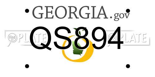 QS894 Georgia License Plate