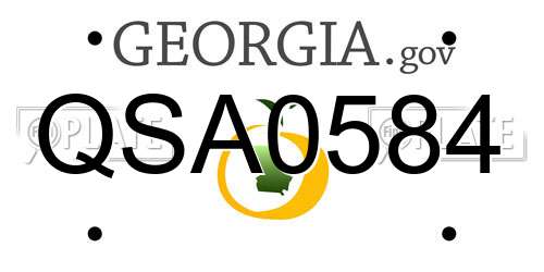 QSA0584 Georgia License Plate