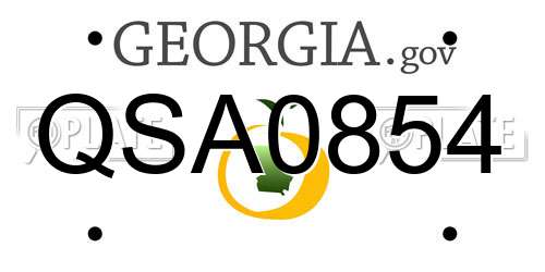 QSA0854 Georgia License Plate
