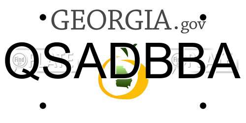 QSADBBA Georgia License Plate