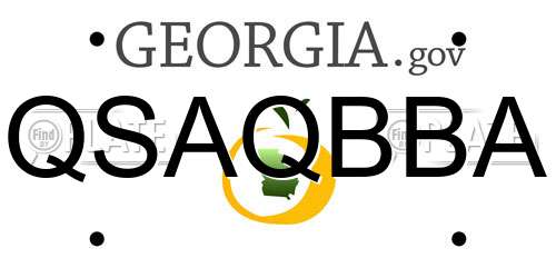 QSAQBBA Georgia License Plate