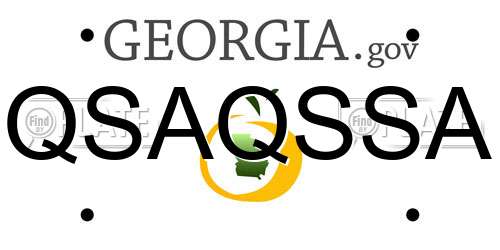 QSAQSSA Georgia License Plate
