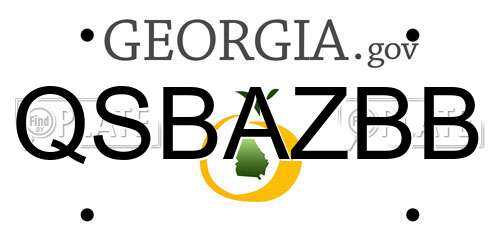 QSBAZBB Georgia License Plate