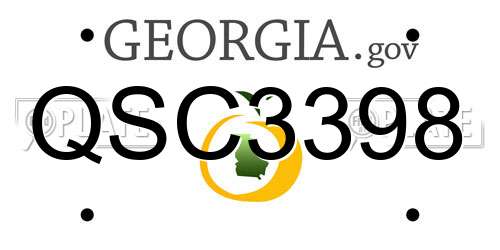 QSC3398 Georgia License Plate