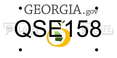 QSE158 Georgia License Plate