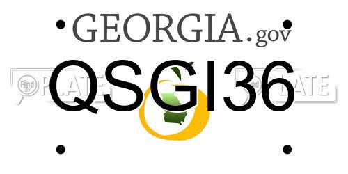 QSGI36 Georgia License Plate