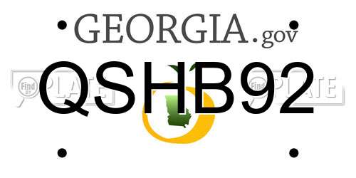 QSHB92 Georgia License Plate