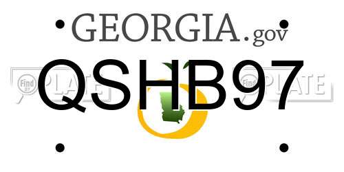 QSHB97 Georgia License Plate