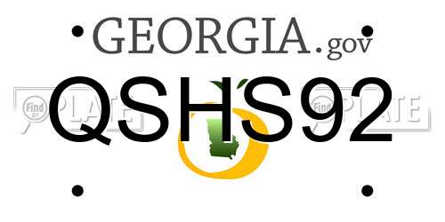 QSHS92 Georgia License Plate