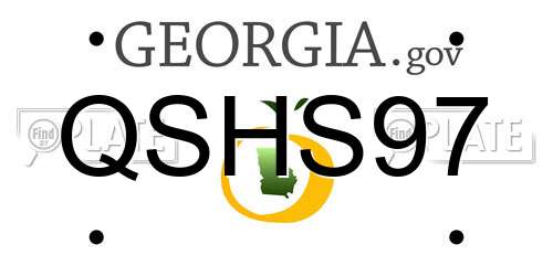 QSHS97 Georgia License Plate