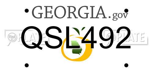 QSL492 Georgia License Plate