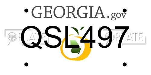 QSL497 Georgia License Plate