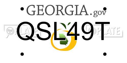 QSL49T Georgia License Plate