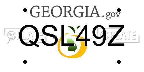 QSL49Z Georgia License Plate