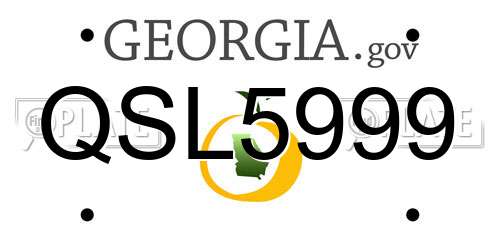 QSL5999 Georgia License Plate