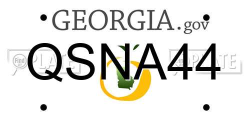 QSNA44 Georgia License Plate