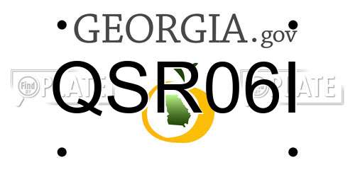 QSR06I Georgia License Plate