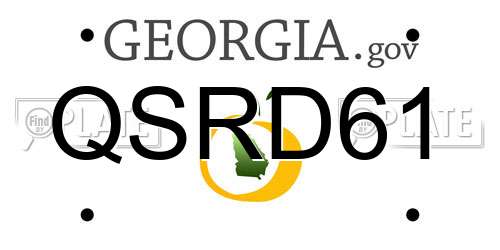 QSRD61 Georgia License Plate