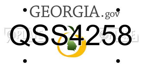 QSS4258 Georgia License Plate