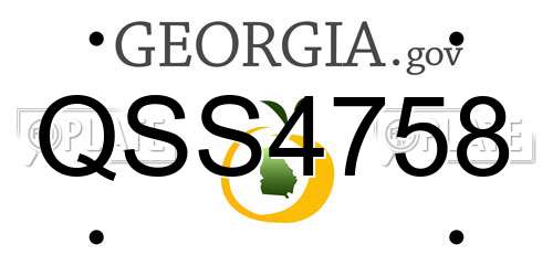 QSS4758 Georgia License Plate