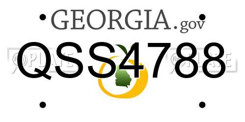 QSS4788 Georgia License Plate