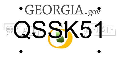 QSSK51 Georgia License Plate