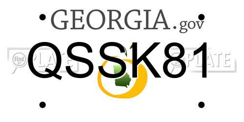 QSSK81 Georgia License Plate