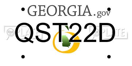 QST22D Georgia License Plate