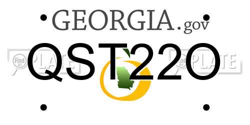 QST22O Georgia License Plate