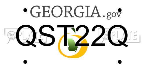 QST22Q Georgia License Plate