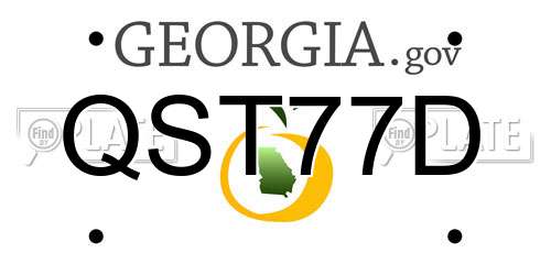 QST77D Georgia License Plate