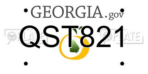 QST821 Georgia License Plate