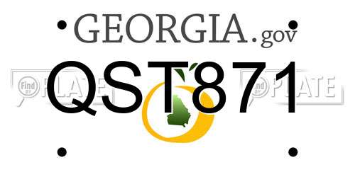 QST871 Georgia License Plate
