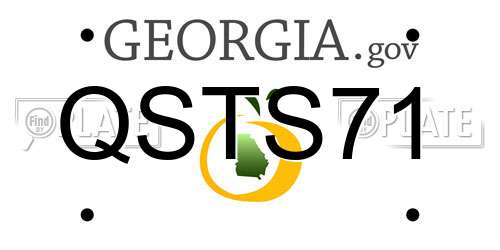 QSTS71 Georgia License Plate