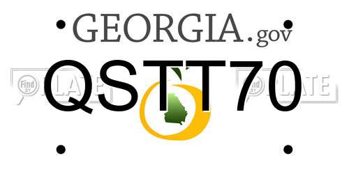 QSTT70 Georgia License Plate
