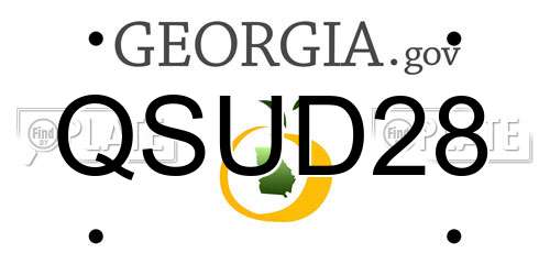 QSUD28 Georgia License Plate