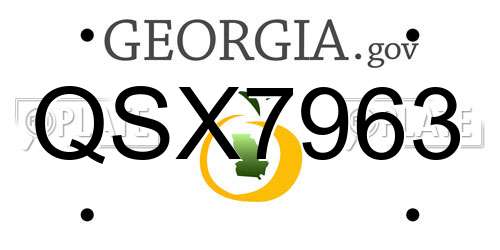 QSX7963 Georgia License Plate