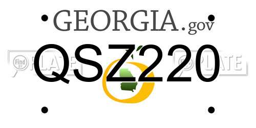 QSZ220 Georgia License Plate