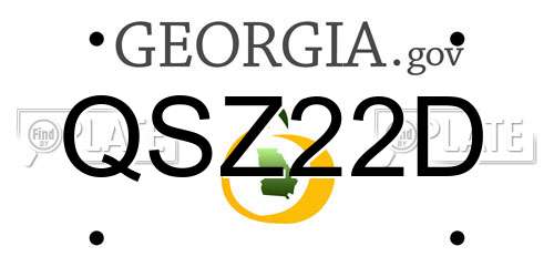 QSZ22D Georgia License Plate
