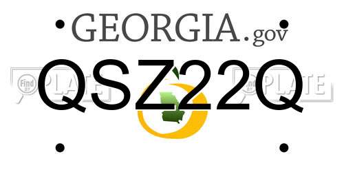 QSZ22Q Georgia License Plate