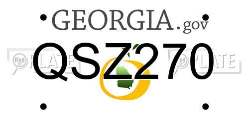 QSZ270 Georgia License Plate
