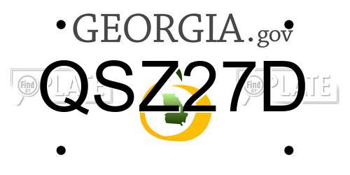 QSZ27D Georgia License Plate