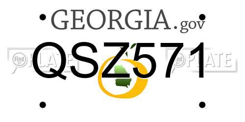 QSZ571 Georgia License Plate
