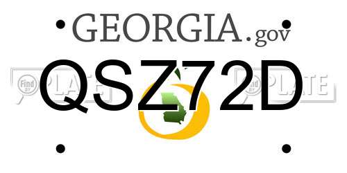 QSZ72D Georgia License Plate