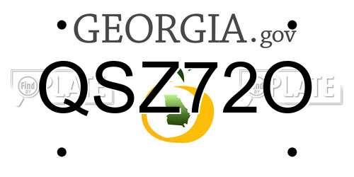 QSZ72O Georgia License Plate
