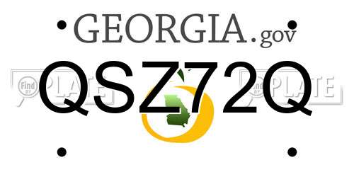 QSZ72Q Georgia License Plate