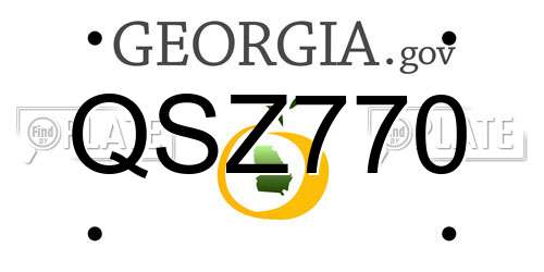 QSZ770 Georgia License Plate